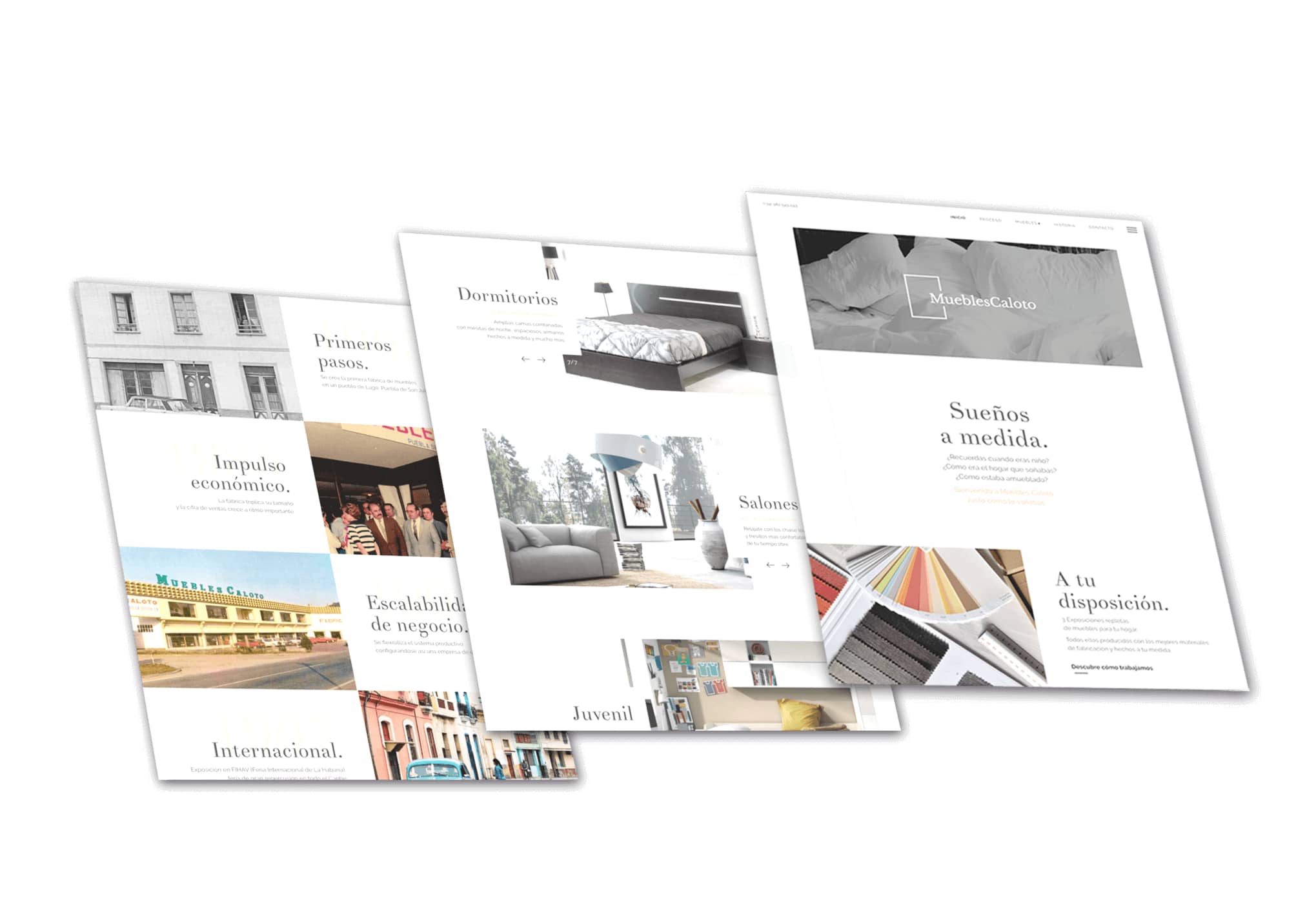 Proyecto Muebles Caloto · Reposicionamiento de marca en un mercado muy competitivo. Desarrollo de un nuevo sitio web