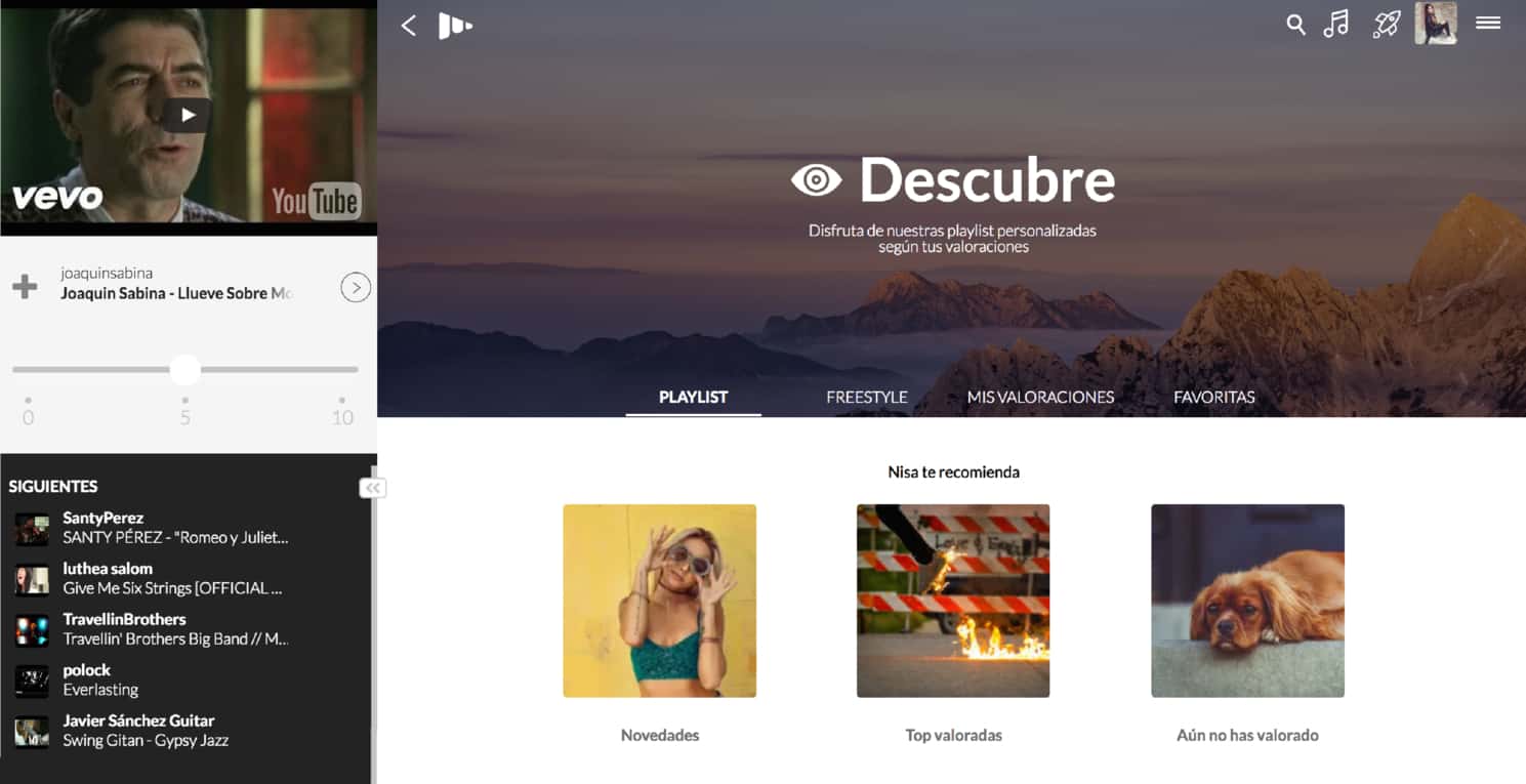 Muser · Algoritmo recomendación